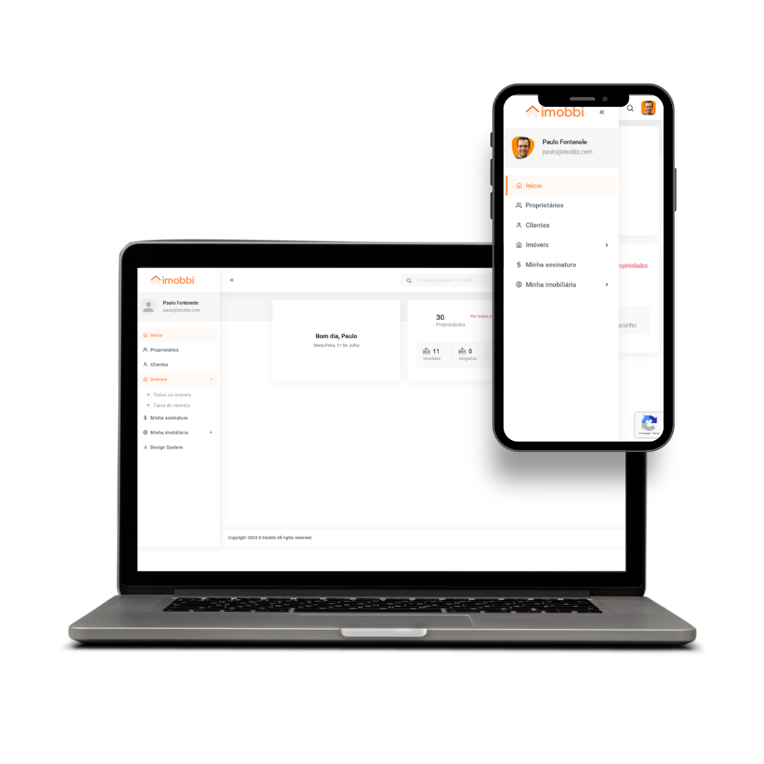 Dashboard do Sistema Imobbi - Interface principal da plataforma